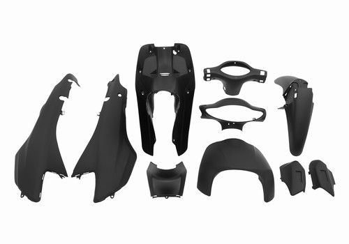 KIT PLASTICOS COMPLETOS GILERA SMASH/MOTOS 110CC (9PCS) NEGRO MATE MTC [C80802]